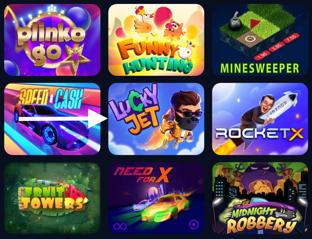 อินเทอร์เฟซเกม Lucky Jet 1win